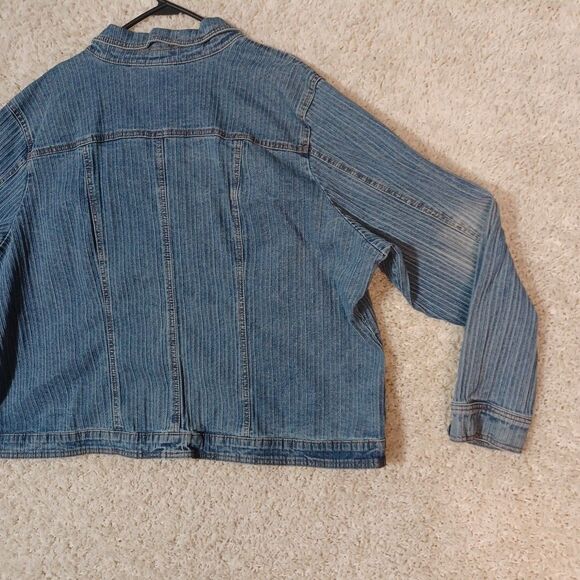 Vintage Gitano Denim Jacket Womens 26W Plus XXL Stretch Button Up Trucker - Picture 10 of 11
